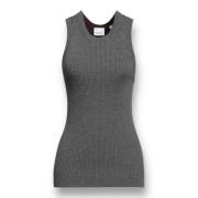 Geruite Wol Halve Mouw Kleding Burberry , Gray , Dames