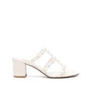 Slides Sandalen Zwart met Studs Valentino Garavani , White , Dames