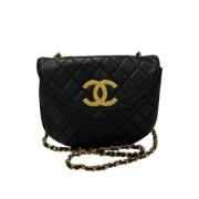 Pre-owned Leather shoulder-bags Chanel Vintage , Black , Dames