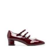 Bordeaux Rood Leren Blokhak Schoenen Carel , Red , Dames