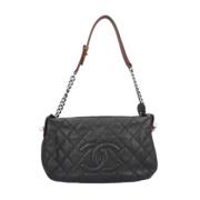 Pre-owned Leather shoulder-bags Chanel Vintage , Black , Dames