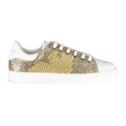 Gouden Polyester Sneaker, Stijlvol Model Emporio Armani , Yellow , Dam...