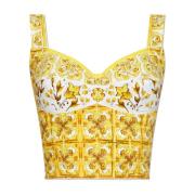 Top met 'Majolika' print Dolce & Gabbana , Yellow , Dames