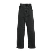 Zwarte Denim Jeans Taps Toelopende Pijp Carhartt Wip , Black , Heren