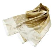 Pre-owned Silk scarves Louis Vuitton Vintage , Beige , Dames