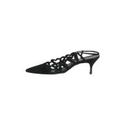 Pre-owned Suede heels Manolo Blahnik Pre-owned , Black , Dames