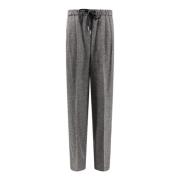 Grijze Broek Elastische Taille Amerikaanse Zakken Pinko , Gray , Dames