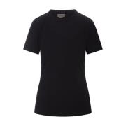 Zwarte Slim Fit T-shirt met Seal Logo Alexander McQueen , Black , Dame...