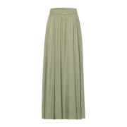 Maxi Rok Naia Acetaat Elastische Tailleband IVY OAK , Green , Dames