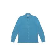 Lange mouwen shirt in blauw La Fileria , Blue , Heren