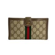 Pre-owned Leather wallets Gucci Vintage , Beige , Dames