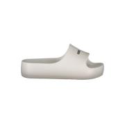 Witte Polyethyleen Plateau Slippers met Logo Carrera , White , Dames