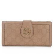 Pre-owned Leather wallets Gucci Vintage , Beige , Dames