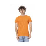 Oranje Beachwear Logo Print T-Shirt Trussardi , Orange , Heren
