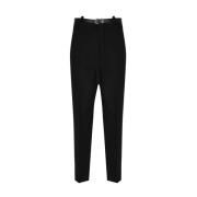 Zwarte wollen broek met geïntegreerde riem Jil Sander , Black , Heren