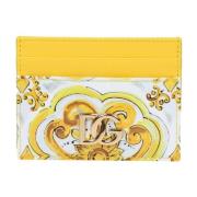 Gele Kalveren Kaarthouder met Logo Dolce & Gabbana , Yellow , Dames