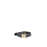 Zwart VLogo Kalfsleren Armband Valentino Garavani , Black , Heren