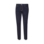 Blauwe Logo Jeans Rechte Snit Dsquared2 , Blue , Heren