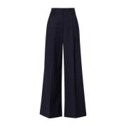 Wijde Pijp Geplooide Broek IVY OAK , Blue , Dames