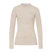 Zachte Merino Rib Pullover Top IVY OAK , Beige , Dames