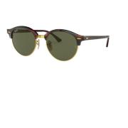 Clubround Zonnebril in Havana Rood Ray-Ban , Brown , Unisex