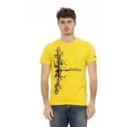 Zonnige Dag Casual Chic Katoenen T-shirt Trussardi , Yellow , Heren