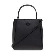 Zwarte Tas van Korrelig Leer met Logo Tory Burch , Black , Dames