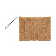 Raphia Gehaakte Clutch Ibeliv , Beige , Dames