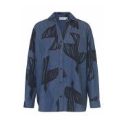 Gedrukte Blouse Donker Denim Masai , Multicolor , Dames