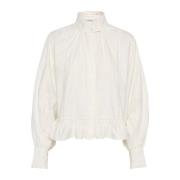 Feminine Blouse met Pofmouwen Karen by Simonsen , White , Dames