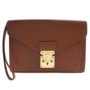 Pre-owned Leather clutches Louis Vuitton Vintage , Brown , Heren