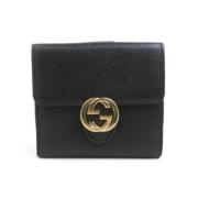 Pre-owned Leather wallets Gucci Vintage , Black , Dames