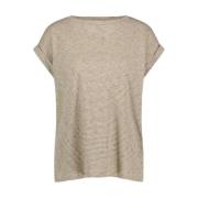 Gestreepte korte mouw top By-Bar , Brown , Dames