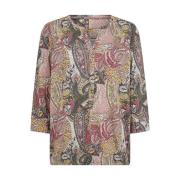 Paisley Print Split-Neck Shirt Soyaconcept , Multicolor , Dames