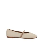 Off-White Slippers Goya Lambskin Bailarina Lottusse , Beige , Dames