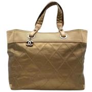 Pre-owned Fabric chanel-bags Chanel Vintage , Beige , Dames