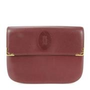 Pre-owned Leather pouches Cartier Vintage , Red , Dames