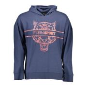 Blauwe Katoenen Sweater met Capuchon en Print Plein Sport , Blue , Her...