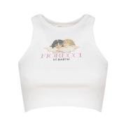 Sportieve Crop Top Amerikaanse Halslijn Wit MC2 Saint Barth , White , ...