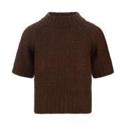 Bruine Kristalapplicatie Crop Sweater Ermanno Scervino , Brown , Dames