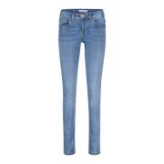 Blauwe Slim Fit Jeans Red Button , Blue , Dames