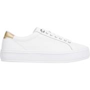 Witte Leren Sneakers Essential Vulc Tommy Hilfiger , White , Dames