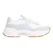 Witte Sneakers Ronde Neus Leer/Suède Tommy Hilfiger , White , Dames