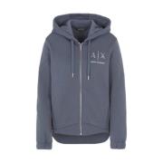 Zip Hoodie Sweater Grijs Armani Exchange , Gray , Dames