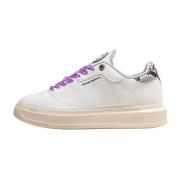 Witte Sneakers met Python Print Detail Colmar , White , Dames