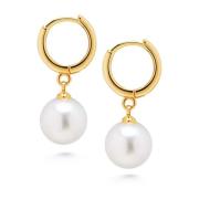 Womens Pearl Drop Earrings Nialaya , Yellow , Dames