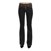 Flared Denim met Flatterende Taille in Zwart John Galliano , Black , D...