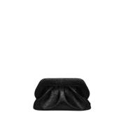 Gelamineerde Zwarte Clutch Tas Vegan Stof THEMOIRè , Black , Dames