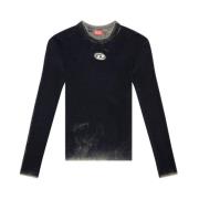 Zwarte Sweater Ovaal D Logo Diesel , Black , Heren