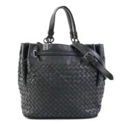 Pre-owned Leather handbags Bottega Veneta Vintage , Black , Dames